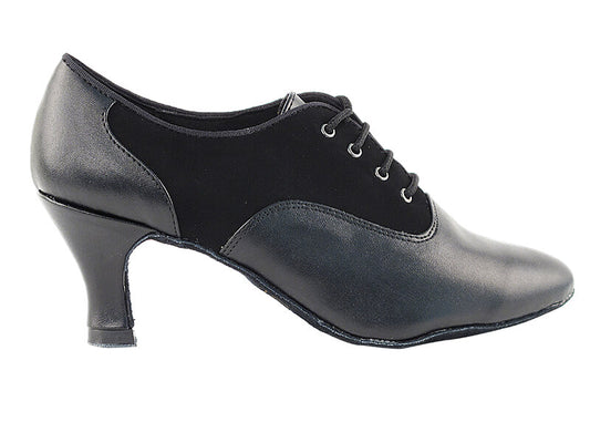Women's Ballroom Dance Shoes 1688 Black Nubuck & Leather 2.5" Heel