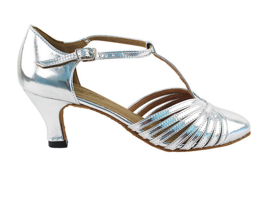 Women's Ballroom Dance Shoes 6829 Silver Leather 2.5" Heel